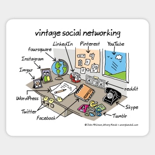 vintage social networking Sticker